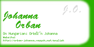 johanna orban business card